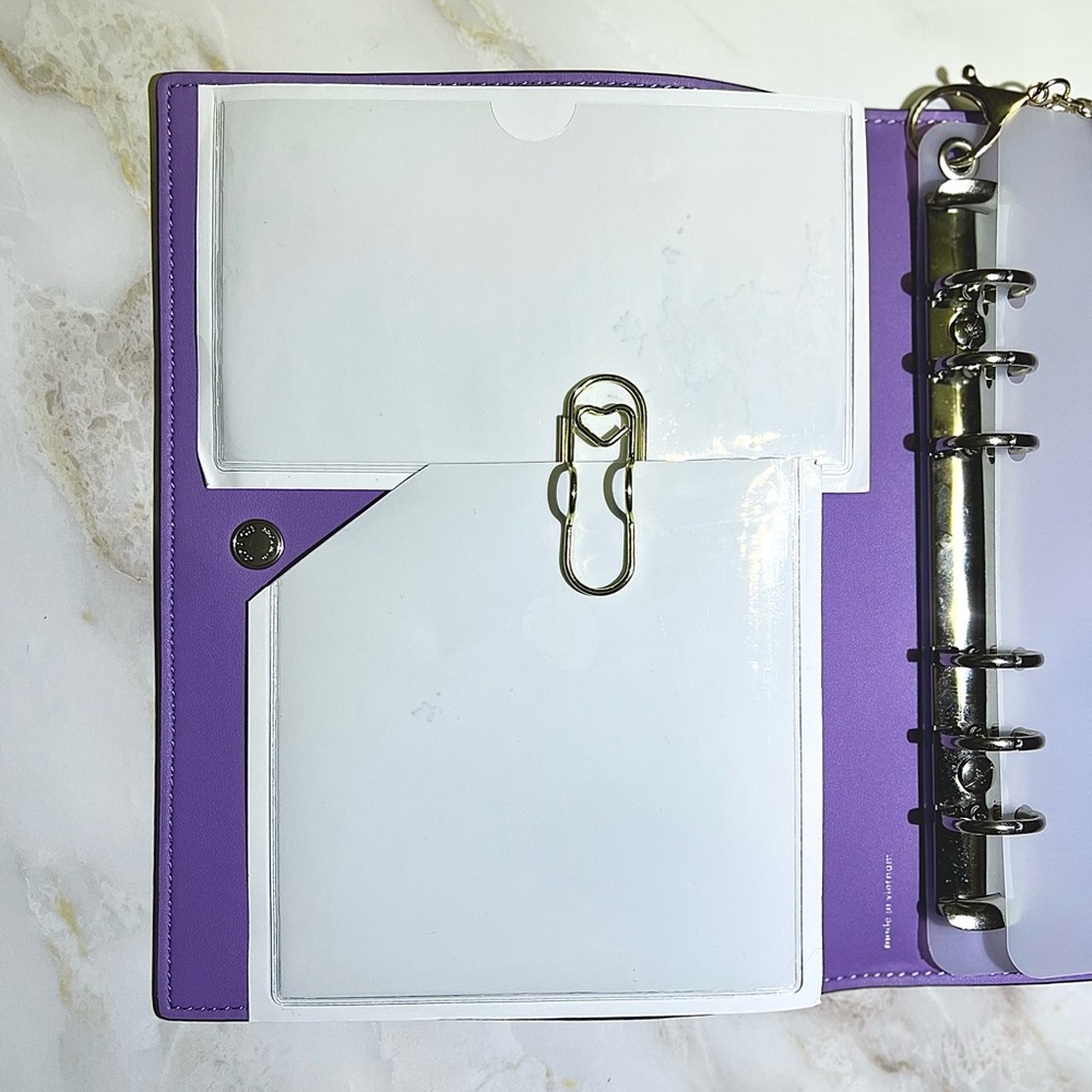 COACH NOTEBOOK Binder Adapter Insert and Pockets | Clear/Frost/Silver - Picture 4 of 4